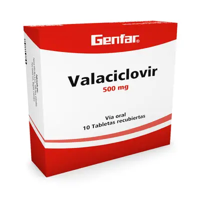 Valaciclovir Genfar tabletas 500 mg, caja x 10 unidades