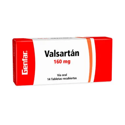 Valsartán Genfar tabletas 160 mg, caja x 14 unidades