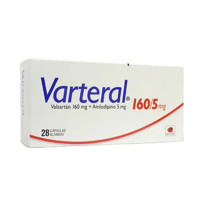 Varteral cápsulas 160 mg/5 mg caja x 28 unidades