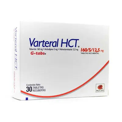 Varteral HCT tabletas 160/5/12.5 mg caja x 30 unidades