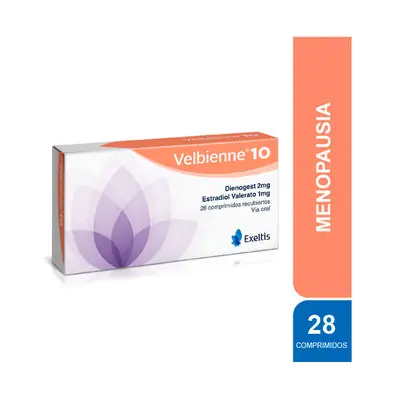Velbienne 10 comprimidos 2 mg/1 mg, caja x 28 unidades