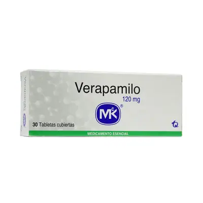 Verapamilo 120 mg caja x 30 tabletas MK