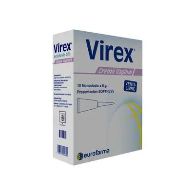 Virex crema vaginal 5%, caja x 10 unidades