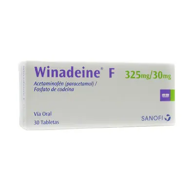 Winadeine F tabletas 325 mg/30 mg, caja x 30 unidades