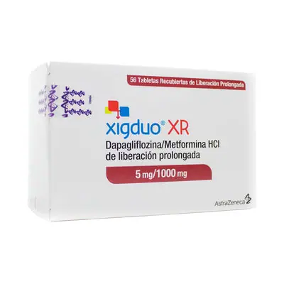Xigduo XR 5 mg/1000 mg tabletas, caja con 56 tabletas