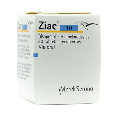 Ziac comprimidos 10 mg Merck caja x 30 unidades