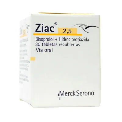 Ziac comprimidos 2.5 mg Merck caja x 30 unidades
