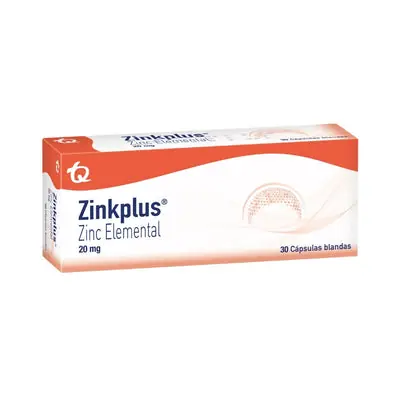 Zinkplus cápsulas blandas 20 mg caja x 30 unidades