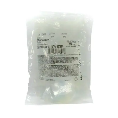 Dextrosa 5 % en agua destilada, bolsa 500 ml
