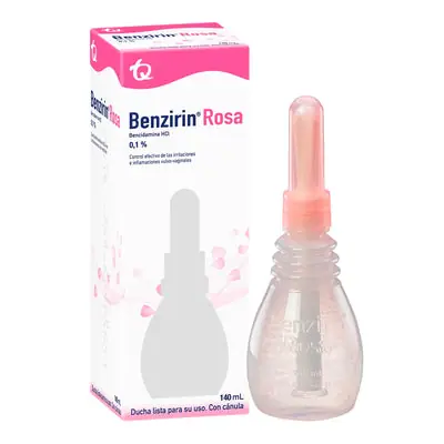 Benzirin Rosa Cánula Ducha Vaginal caja 140 ml