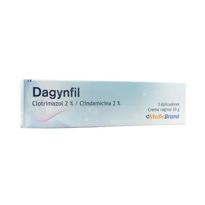 Dagynfil crema vaginal, caja con tubo de 20 g y 3 aplicadores