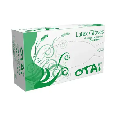 Guantes de examen látex Otai Talla S, caja x 100 unidades