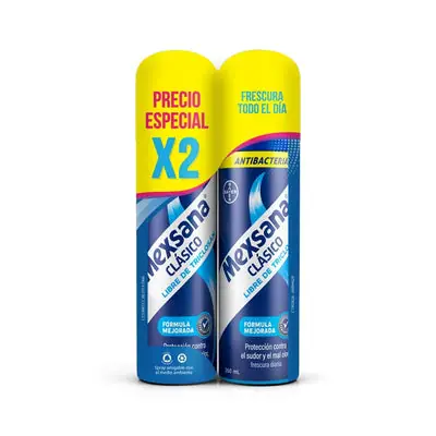 Spray Mexsana pies antibacterial pack económico (2 frascos de aluminio)