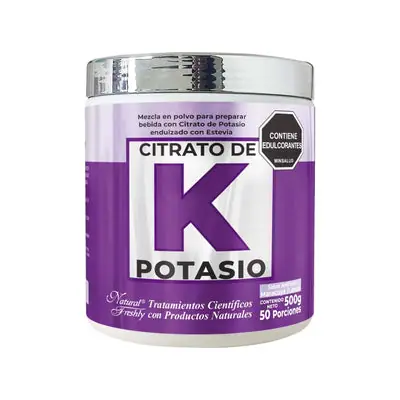 Citrato de Potasio en Polvo Natural Freshly, pote 500 g