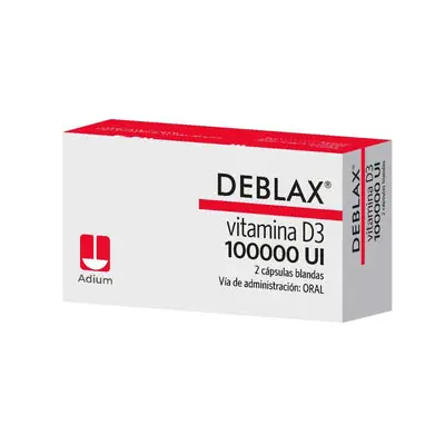 Deblax vitamina D3 100000 UI, cápsulas, caja x 2 unidades