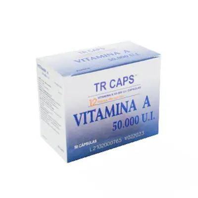 Vitamina A 50.000 UI cápsulas, caja x 50 unidades
