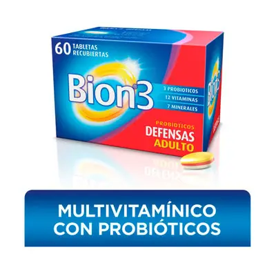 Vitamina Bion 3 Defensas tabletas, caja x 60 unidades