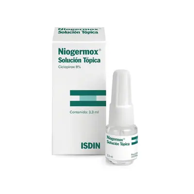 Niogermox Solución Tópica 8% caja 3,3 ml