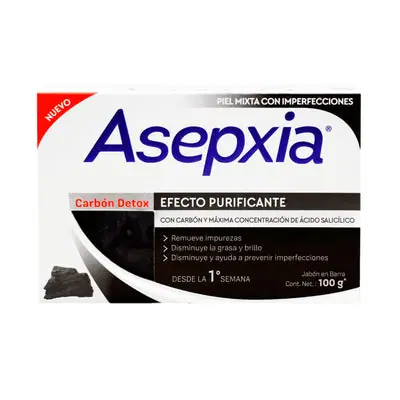 Jabón Asepxia Carbón caja 100 g