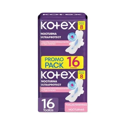 Toallas Higiénicas Kotex Nocturna P.e. bolsa x 16 unidades